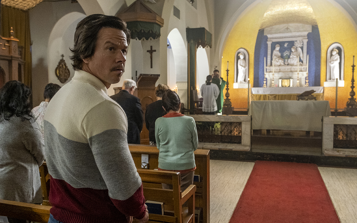 Stuart Long (Mark Wahlberg) in <em>Father Stu</em> (image courtesy of Sony Pictures)